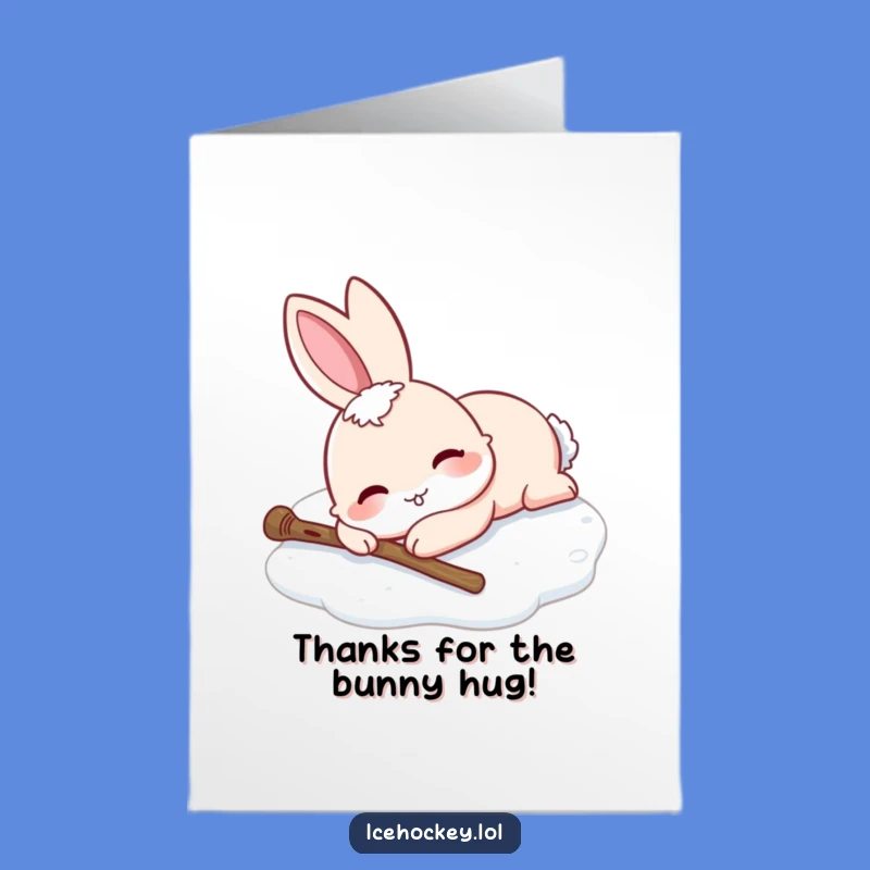 Free Printable Thank You Card: Adorable Rabbit's Ice Tumble for a Downloadable Gift