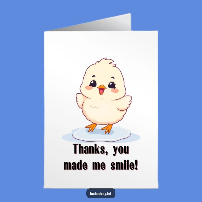 Free Printable Thank You Card: Gleeful Chick Slides, Downloadable Gratitude