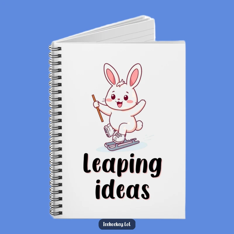 Funny Bunny Ice Skater Notebook - Jot Down Cheerful Ideas, Perfect Gift