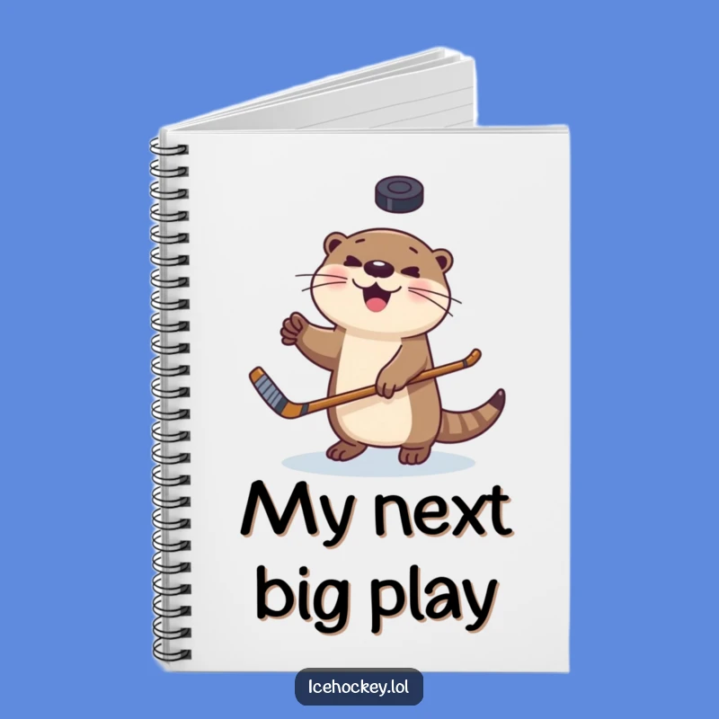 Funny Happy Otter Notebook - Hilarious Journal for Hockey Fans