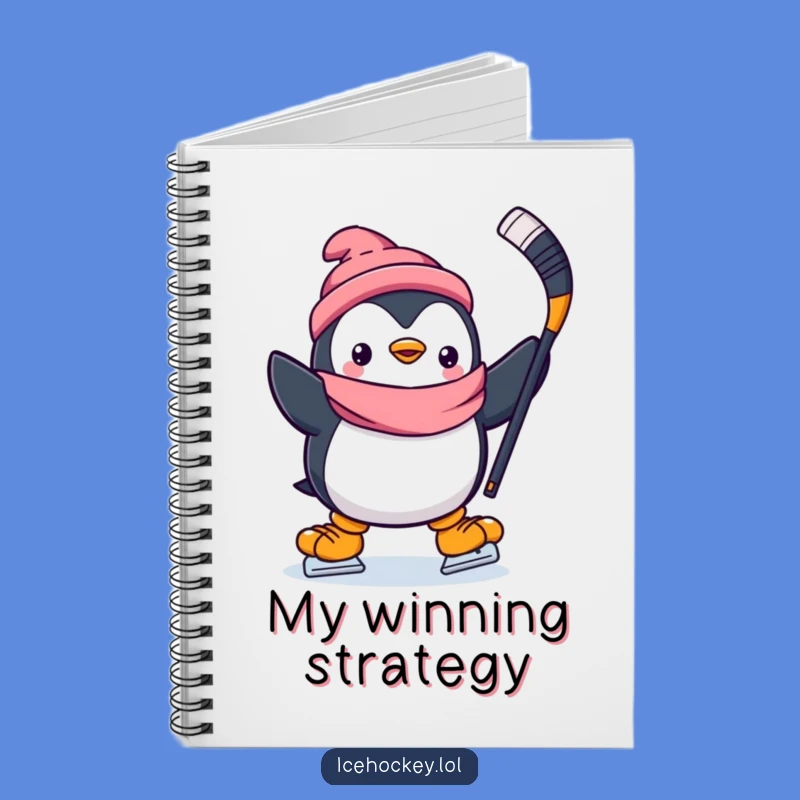 Funny Penguin Hockey Notebook: Jot Down Goals with a Happy Skater - Great Funny Gift