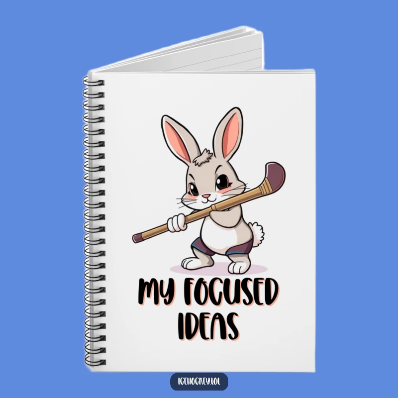 Funny Rabbit Notebook - Determined Hockey Journal, Great Funny Gift Idea