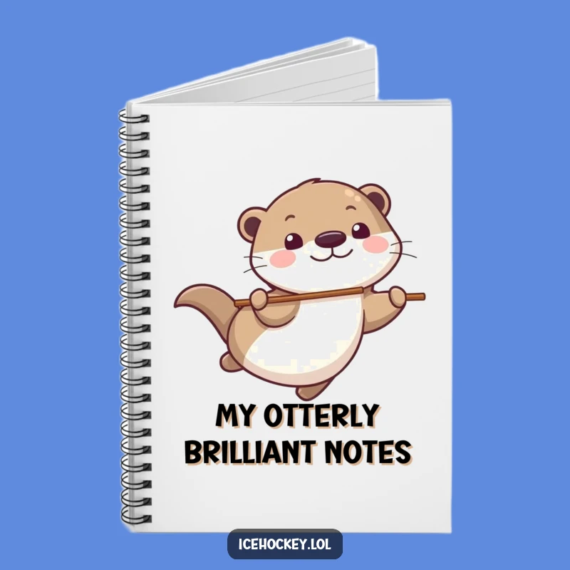 Funny Otter Hockey Notebook: Lined Journal with Otter Gliding, Creative Funny Gift