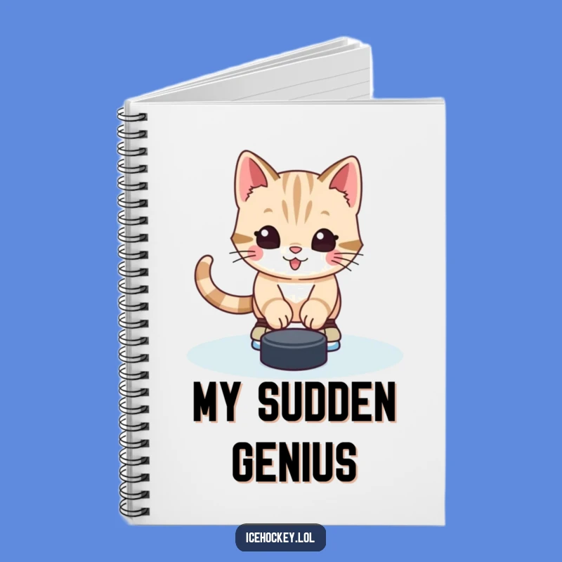 Funny Kitten Hockey Notebook: Alert Goalie - Cute Journal - Perfect Funny Gift