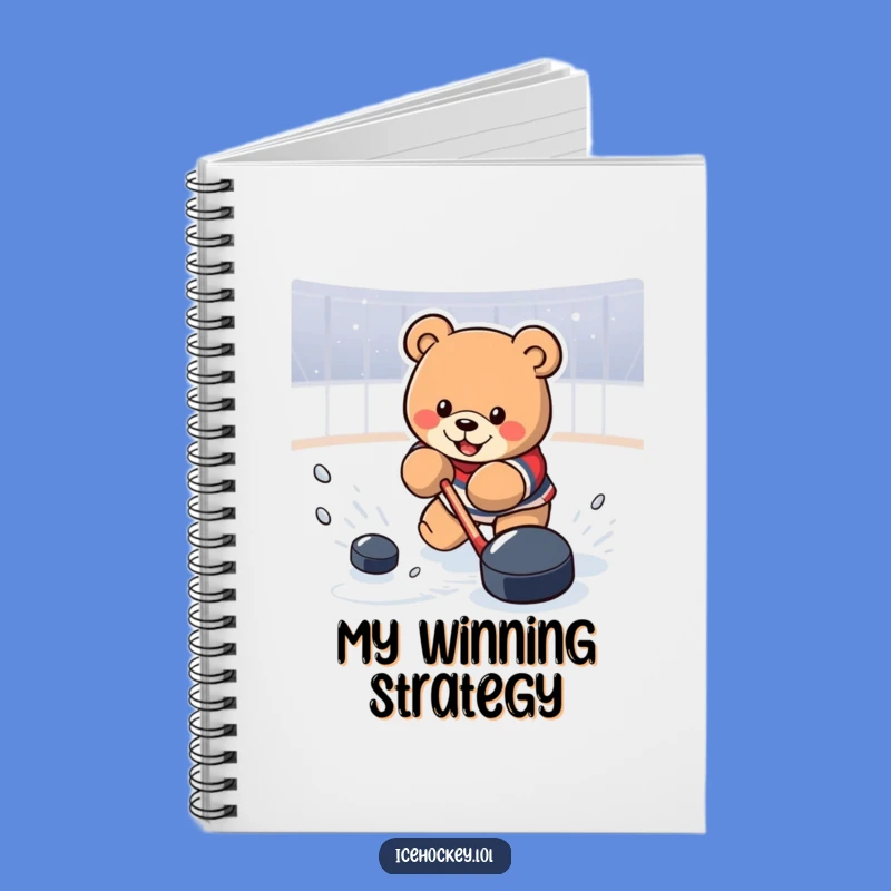 Funny Hockey Bear Notebook: Lined Journal with Bear Shooting Puck, Creative Funny Gift