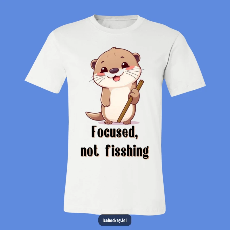 Funny Otter Ice Hockey T-Shirt: Hilarious Sports Fan Gear for a Perfect Gift.