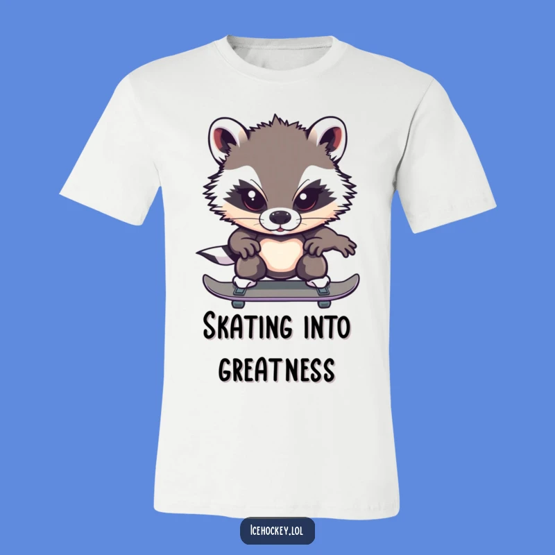 Funny Badger Ice Skating T-Shirt: Brave Skater's Gift