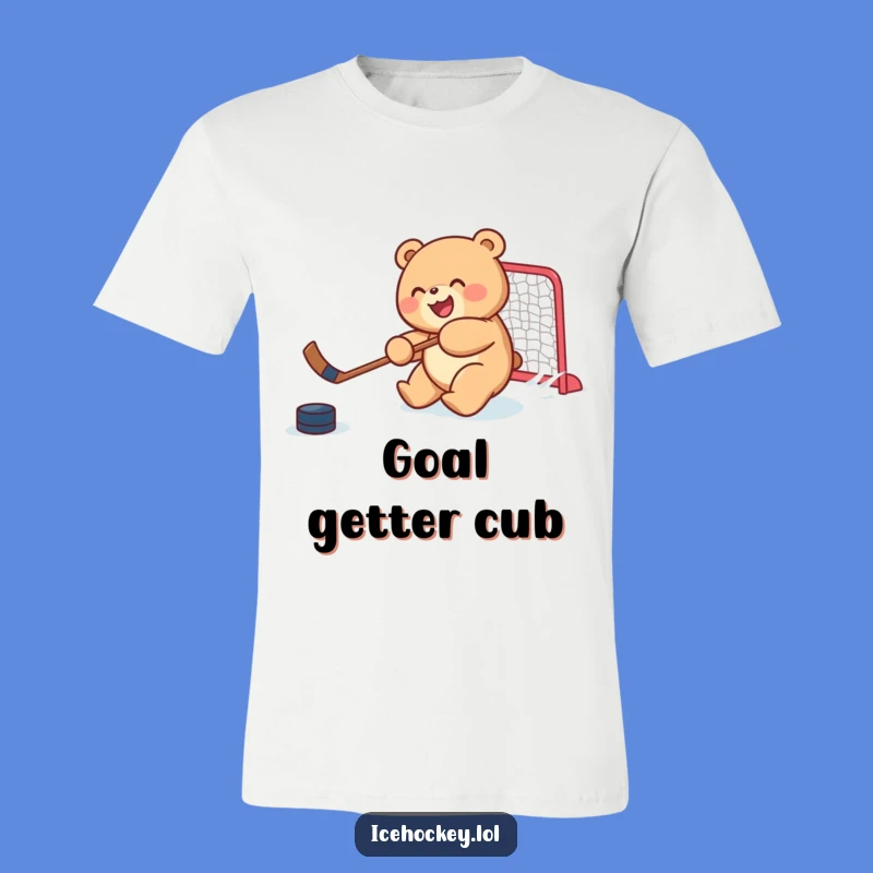 Funny Bear Cub Hockey T-Shirt: Joyful Sports Action Tee Gift