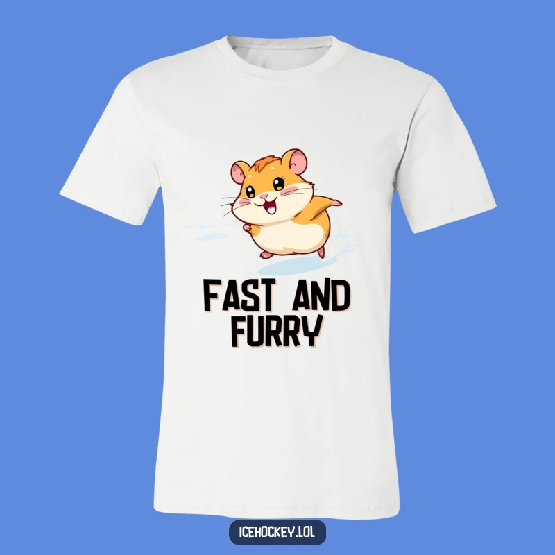 Funny Hamster Speed T-Shirt: Hilarious Ice Skating Pose Tee