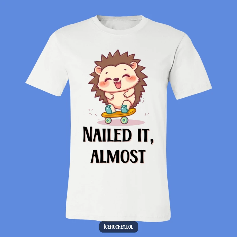Funny Hedgehog Skate Turn T-Shirt: Hilarious & Cute Rollerblading Animal Tee