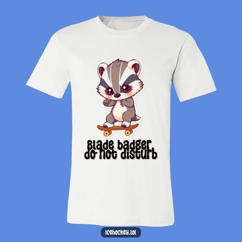 Funny Intense Badger Skating T-Shirt: Gift for Determined Athletes
