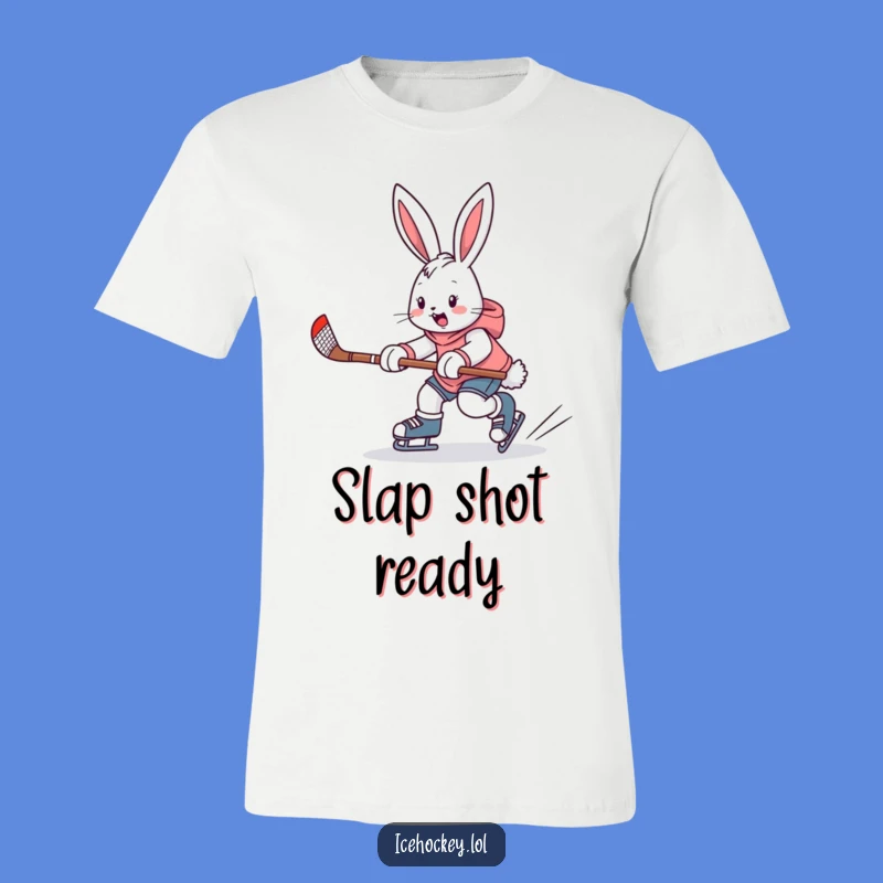 Funny Bunny Hockey T-Shirt, Enthusiastic Skater Gift for Fans