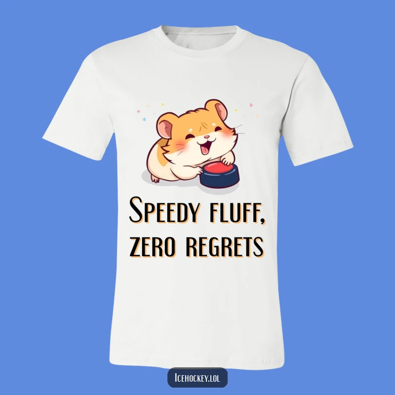 Funny Hamster Hockey T-Shirt: Giggling Rodent Slides for Puck, Ideal Fun Gift