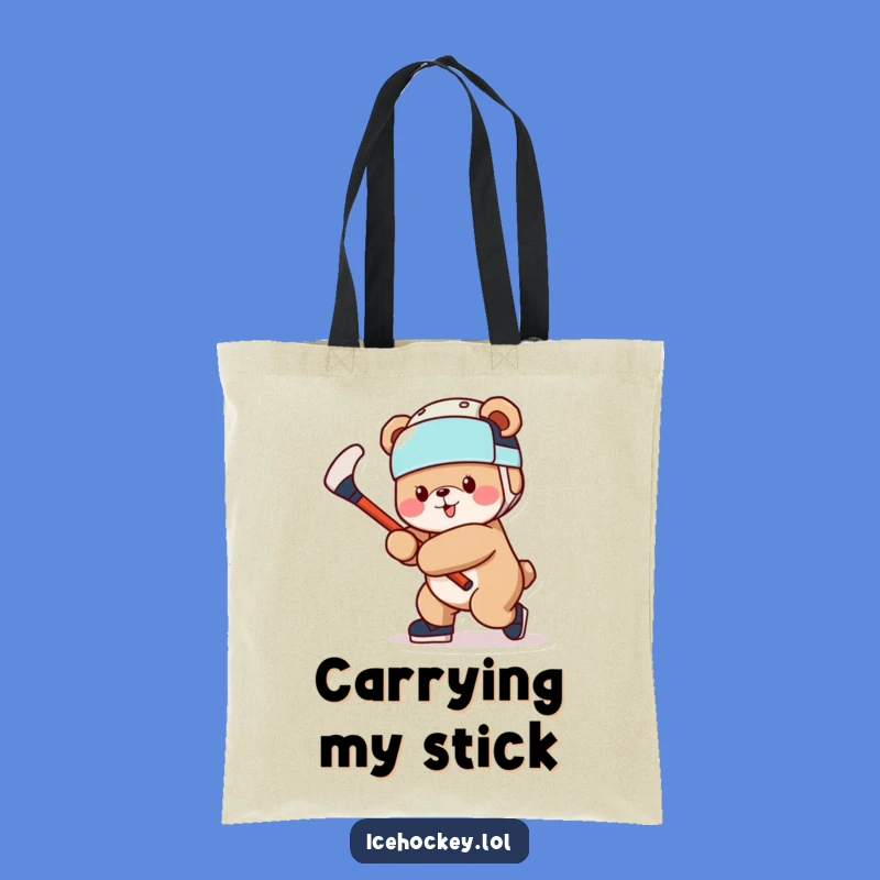 Funny Bear Hockey Tote Bag: Practical Cheerful Bear Gift!