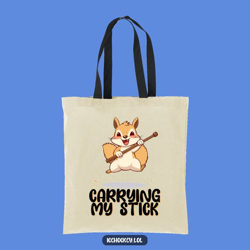 Funny Squirrel Goalie Tote Bag: Cheerful Animal Blocking Shot, Practical and Hilarious Funny Gift