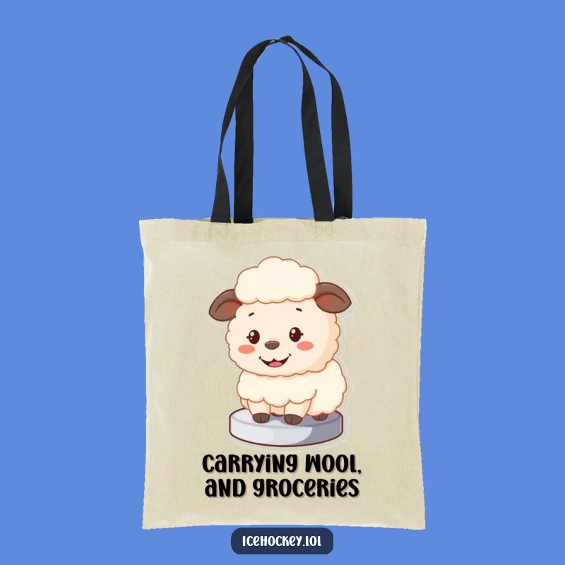 Funny Sheep Goalie Tote Bag - Durable Cartoon Character Bag for Sports Fans
